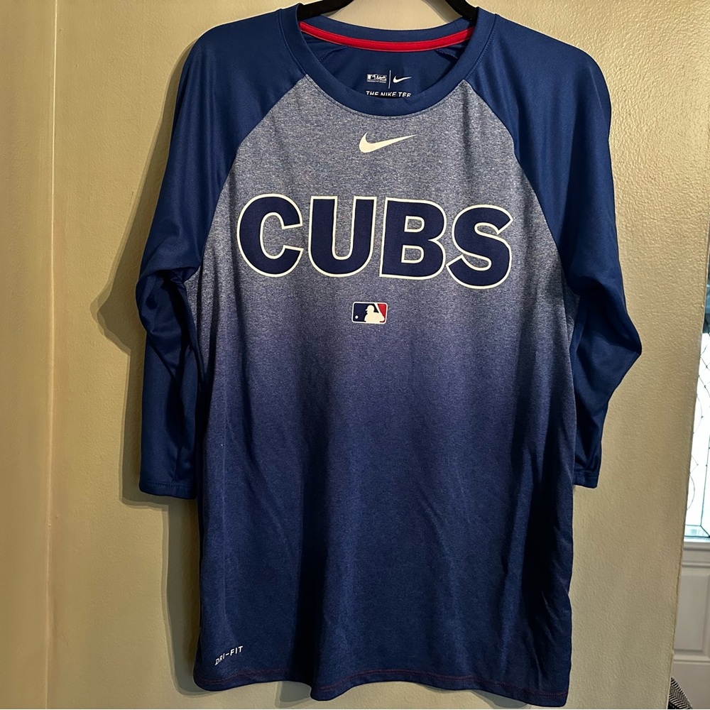 Men’s Nike Chicago Cubs 3/4 sleeve dri fit shirt